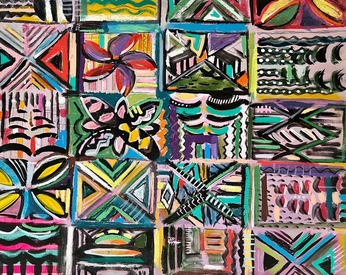 Art Print "Patterns", 8x10, from Original Acrylic Painting by Carlo Nohea Pure