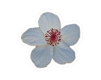 White Hibiscus Kiss-Cut Vinyl Decals