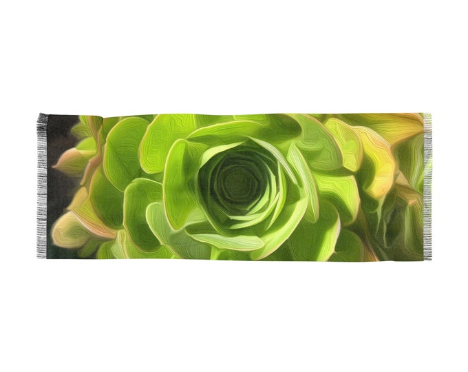 Green Succulent Light Scarf