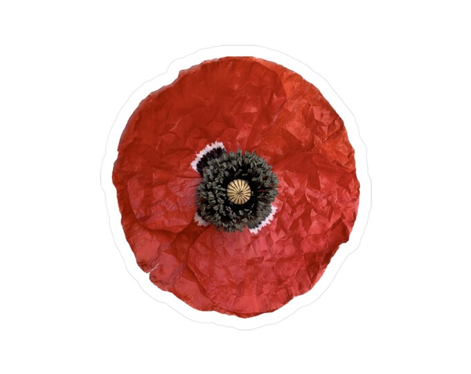 Red Poppy Kiss-Cut Vinyl Decals