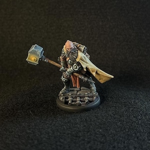 Human Paladin Barbarian with Glowing Hammer miniature for Dungeons and Dragons