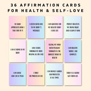 Positive Affirmation Card Deck, Law of Attraction, Manifesting Kit, Self Care Printables, Vision Board Printables, Instant Download, PDF
