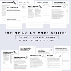 Core Beliefs Workbook: Self-Reflection & Mindset (Printable PDF)