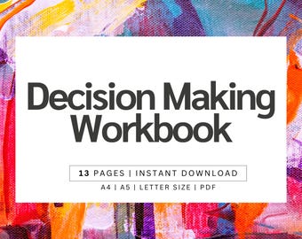 Decision Making Worksheets | Problem-Solving Journal, Decision Aid Workbook, Self-Development PDF, Instant Download