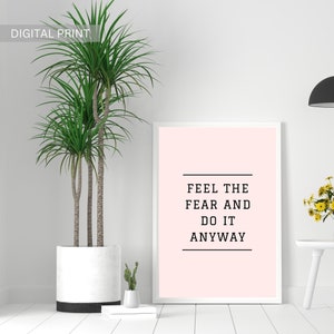 Feel the Fear and Do it Anyway 5 Colours BUNDLE | Motivational Wall Art | Printable Gift for Positive Growth Mindset and Inspiration