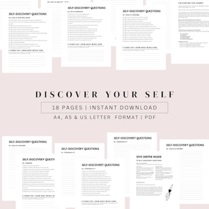 Self Discovery Workbook, Knowing The Self Worksheets, Personality Questions, Instant Download, Printable PDF