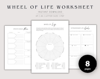 Wheel of Life Worksheet: Goal Setting & Self-Discovery (PDF)
