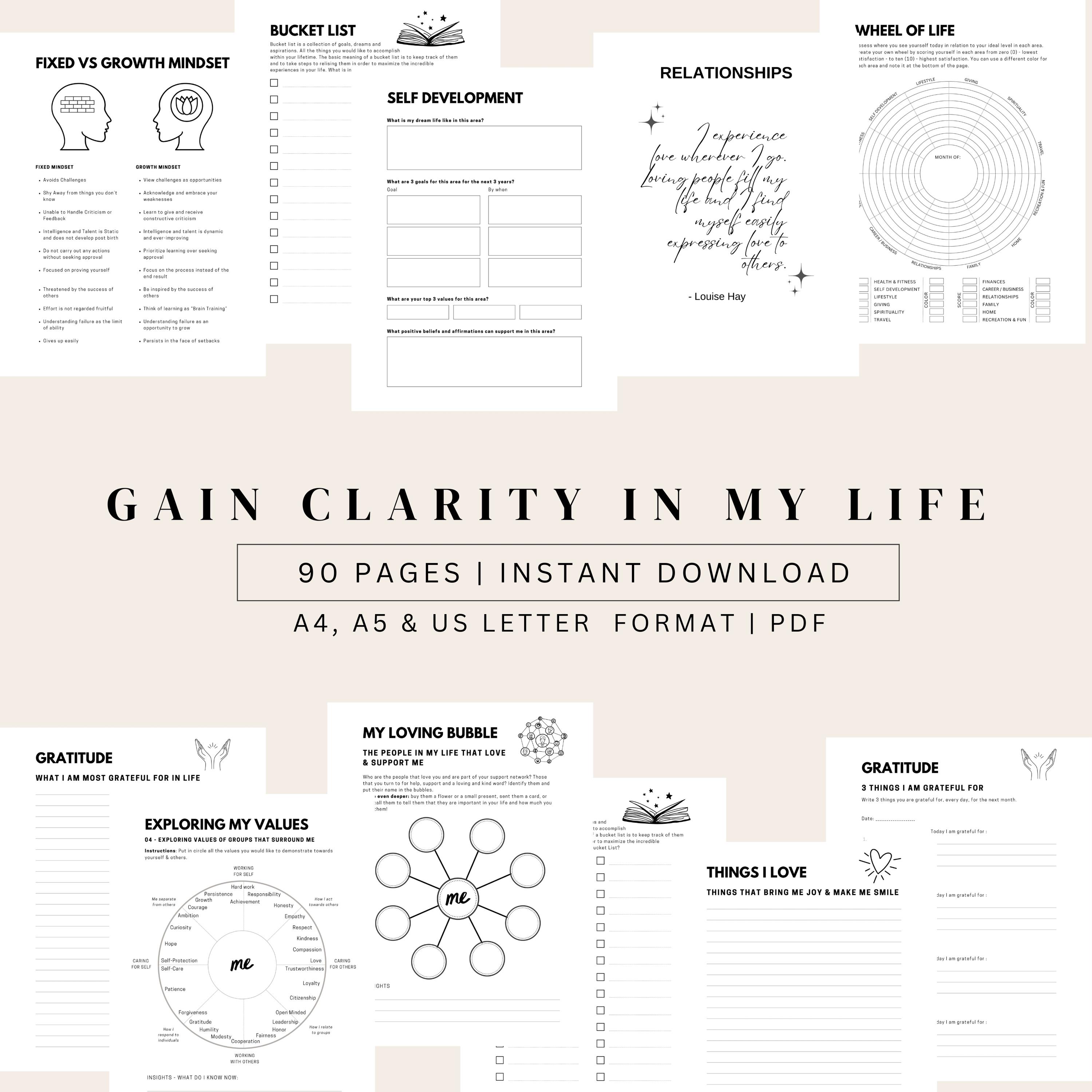 Clarity in Life Workbook: Self-Development Journal (PDF)
