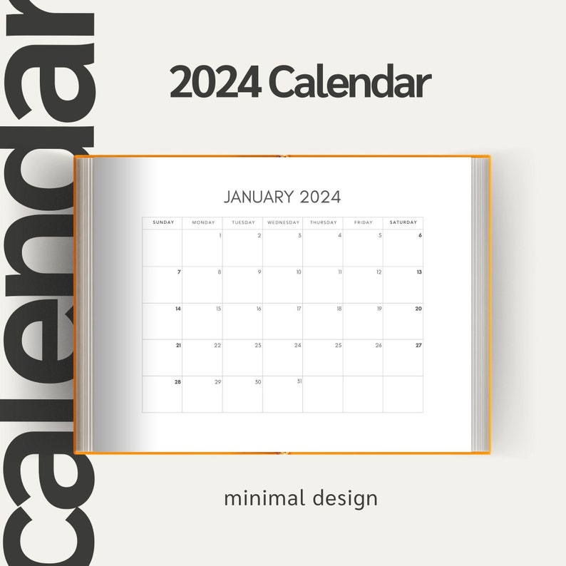 Printable Calendar 2024 Monthly Planner 2024 Landscape Etsy