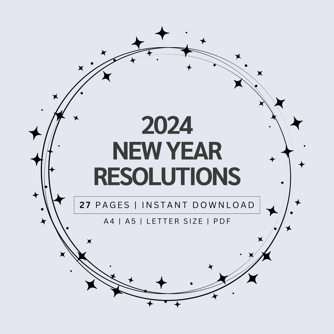 2024 New Year's Resolution Printable, New Year Resolutions, Resolution