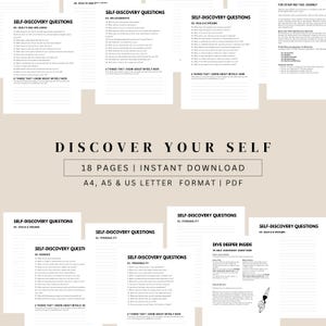 Self Discovery Workbook | Know Yourself, Personality Exploration Worksheets, Self-Awareness Journal, Instant Download