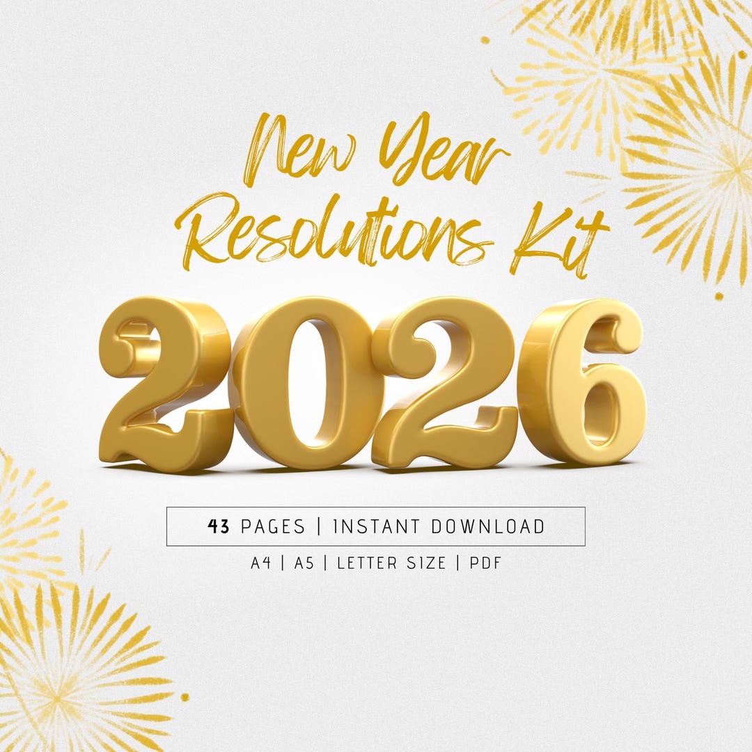 2026 New Year's Resolutions Kit | All-in-one Year Review + Resolutions ...