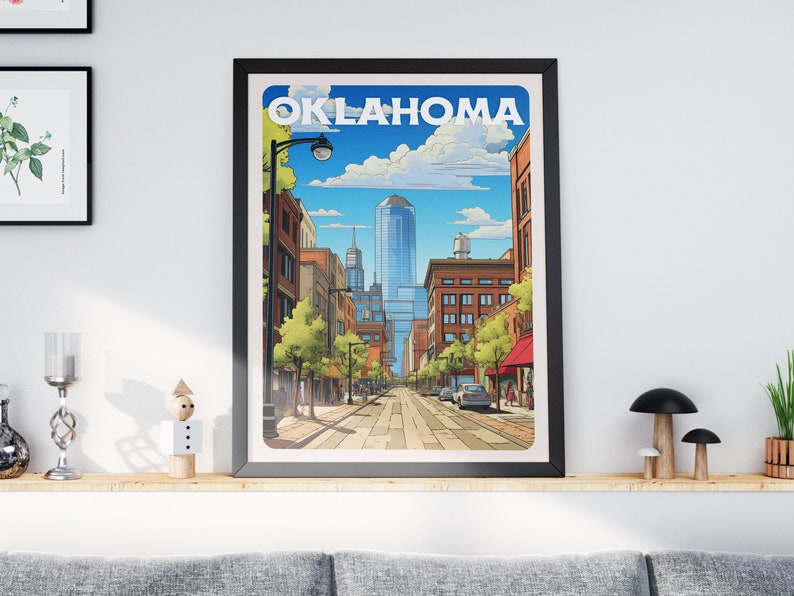 Oklahoma Print Oklahoma Travel Poster Oklahoma Poster Oklahoma Wall Art Travel Gift Travel