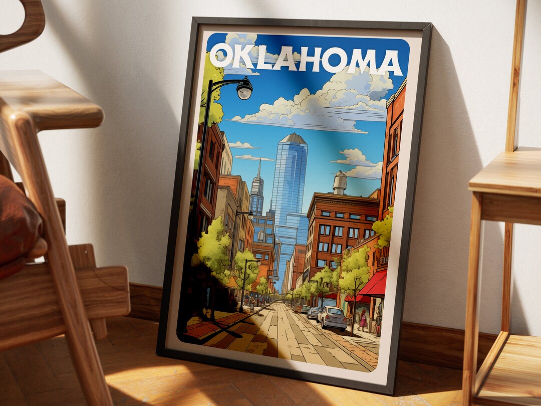 Oklahoma Print Oklahoma Travel Poster Oklahoma Poster Oklahoma Wall Art Travel Gift Travel