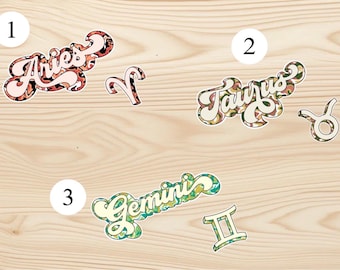 Zodiac Sign Stickers | Astrology Decals (12 Signs) | Horoscope Vinyl Stickers | Celestial Aesthetic Decals