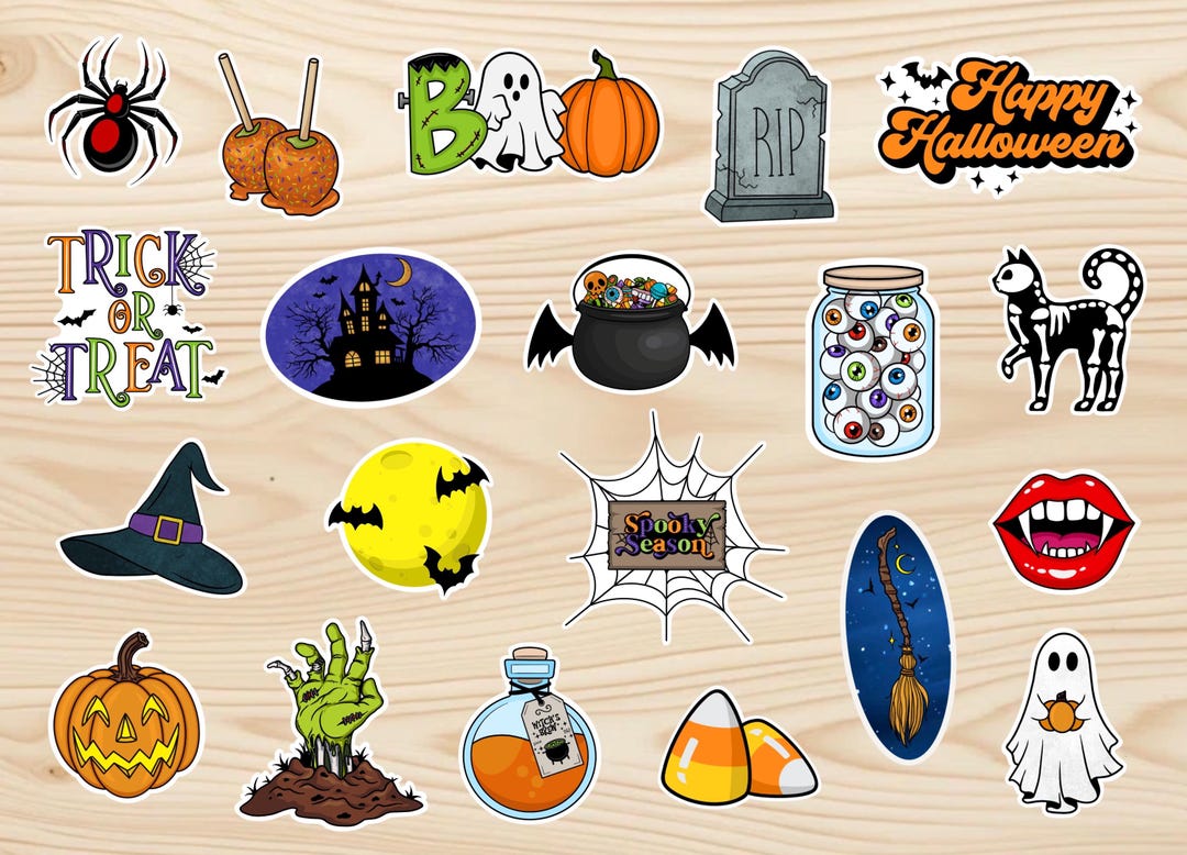 Lot De 50 Autocollants Halloween Fantômes – PVC Imperméable, Adhésif Fort, Pour Téléphone, Ordinateur, Bouteille…