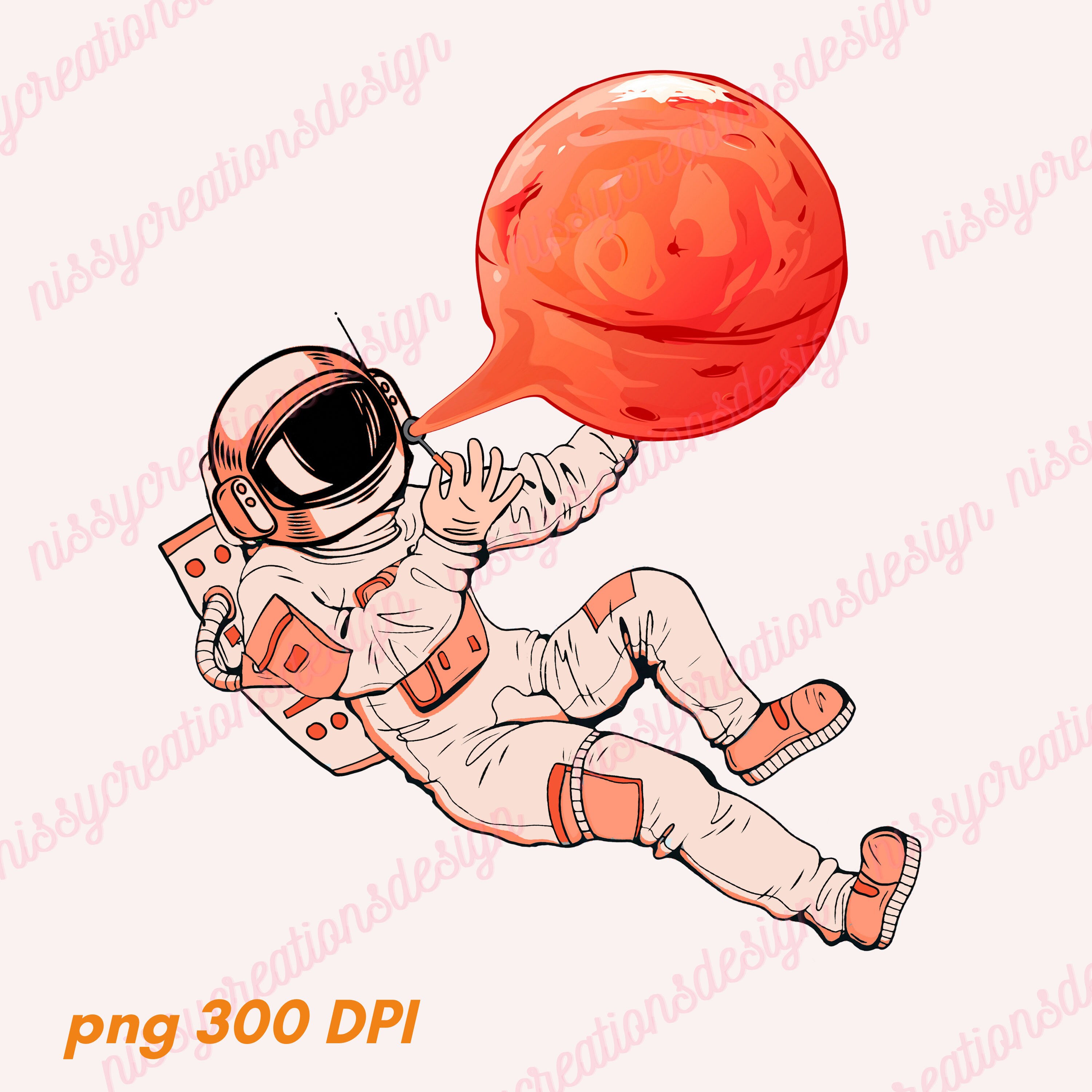 Astronaut Blowing Bubbles in Space PNG Digital Download Etsy