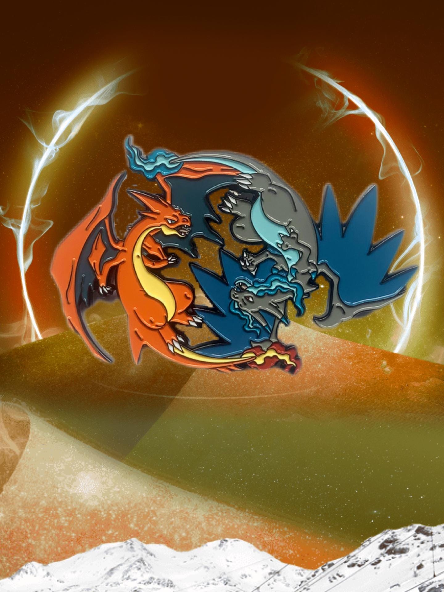 Charizard & Mega Charizard X Pokémon Pin | Fire Flying Dragon Evolution Enamel Badge | Gift for Pokémon Fans