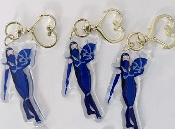 Mortal Kombat Princes Kitana Acrylic Keychain, Collectable Keyring Gift for Fans