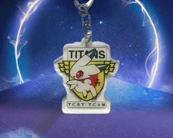 Gundam Woundwort Keychain – Titans Test Team Acrylic Anime Mecha Charm (2’’) Gunpla Gift