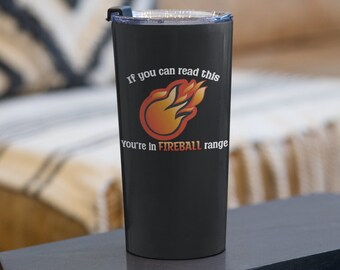 Fireball Range Wizard Tumbler | Dungeons and Dragons | DnD | 20oz Stainless Steel Travel Mug