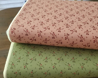 Joy Fabric - Jingle Bells Yardage - Rosy Cheeks/Fir - Laundry Basket Quilts - Andover