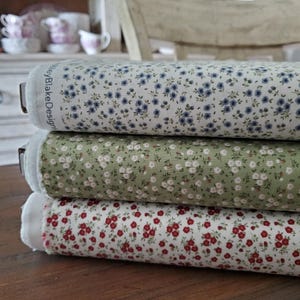 Anne of Green Gables Yardage - Ditsy C16126 - Blue/Sage/Red - Riley Blake Designs - Official Licensed Product