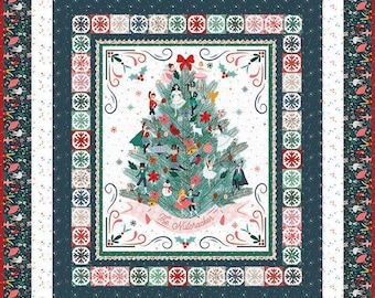 Decorate the Tree Panel Quilt Kit - Blaue Farbe - 53 "×59" - Von Jennifer Long - Riley Blake Designs - Nussknacker Tradition