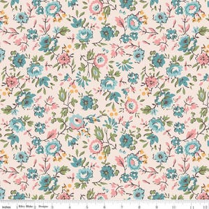 Piece & Plenty Wide Back Fabric - Floral Latte WB15894 - Lori Holt - Riley Blake Designs - 107"/108" - Cotton Fabric