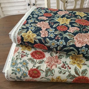 Emma Fabric - Hartfield Yardage - Navy / Cream - C16530 - Jane Austen&#39;s House - Riley Blake Designs - Licensed Product