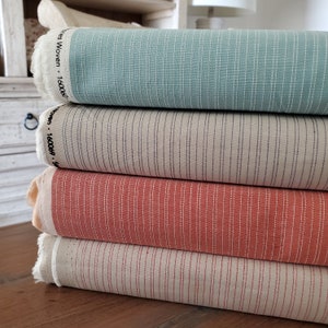 Tilda&#39;s Creating Memories Wovens - Seamstripe Yardage - Teal • Blue • Ginger • Red - By Tone Finnanger -
