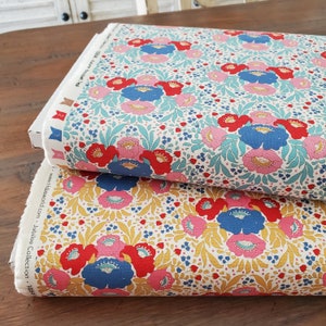 Tilda&#39;s Jubilee Collection - Autumn Bouquet Yardage - 2 Colorways - Teal/Mustard - Spring/Summer 2024