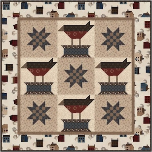 Robbin Bobbin Quilt Kit - Features the Huckleberry Saltbox fabric by Karen Walker - Pattern Included