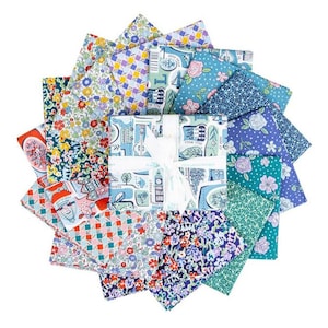 London Bouquet Fat Quarter Bundle - Liberty Fabrics - Riley Blake Designs - 15 Pieces
