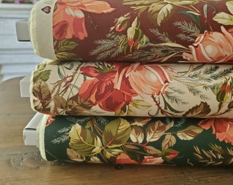 Joy Fabric - Centerpiece Yardage - Holly Berries/Snowdrift/Spruce - Laundry Basket Quilts - Andover