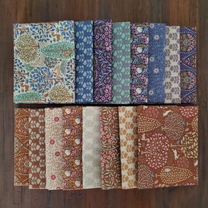 Tilda Sanctuary Fat Quarter Bundles - 2 Colorways - Eggplant/Blue • Caramel/Ochre - Tone Finnanger - 8 Pieces - Mira Blenders Included
