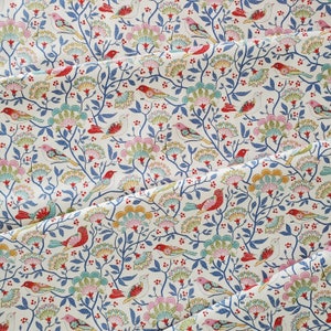 Tilda's Jubilee Yardage Bird Tree 3 Colorways Blue/Creme/Red Spring/Summer 2024 image 5