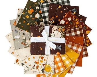 Paquete de cuartos de grasa con sabor a calabaza - Por Simple Simon & Co. - Riley Blake Designs - 14990 - 20 cuartos de grasa
