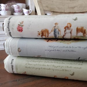 Anne of Green Gables Fabric - Main Yardage - Cream/Sky/Sage - CD1612 - Riley Blake Designs - Official Licensed Product