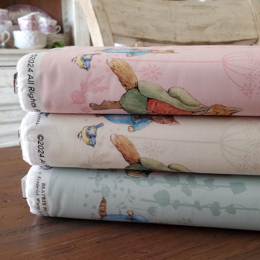 Peter Rabbit & Friends - Border Print Yardage - Pink/cloud/blue - Riley ...