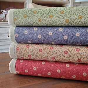 Tilda Sanctuary - Daisydream Yardage - Pistachio/Pitch Blue/Tan/Rhubarb - Tone Finnanger - Autumn/Winter 2024