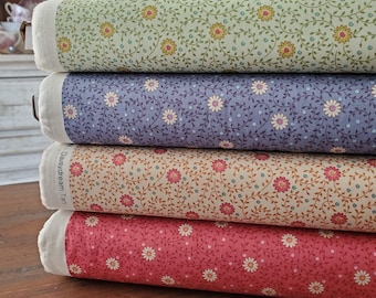 Tilda Sanctuary - Daisydream Yardage - Pistachio/Pitch Blue/Tan/Rhubarb - Tone Finnanger - Autumn/Winter 2024