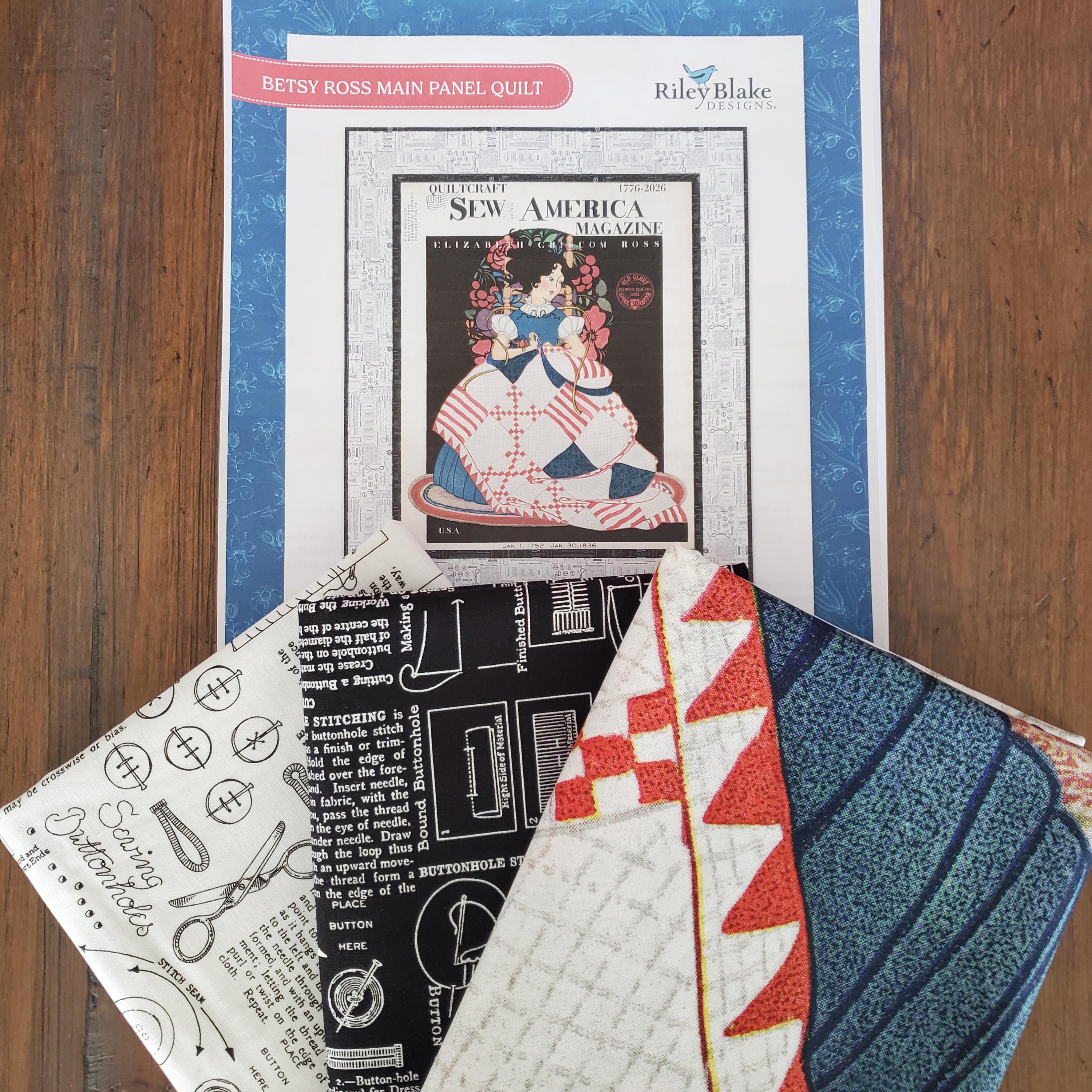 Betsy Ross Main Panel Quilt Kit - 46"×55" - J Wecker Frisch - Riley ...