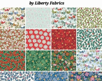 Festive Greetings Fat Quarter Bundle - By Liberty Fabrics - Riley Blake Designs - 15 Pieces