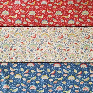 Tilda's Jubilee Yardage Bird Tree 3 Colorways Blue/Creme/Red Spring/Summer 2024 image 8