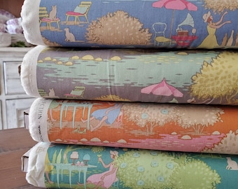 Tilda Sunday Brunch Yardage - 4 Colorways - Blue/Grey/Ginger/Teal - Tone Finnanger - Spring/Summer 2025