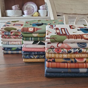 En sked socker - Mini Fat Quarter-paket - Moln/Gräs/Champagne - Jennifer Long - Riley Blake Designs