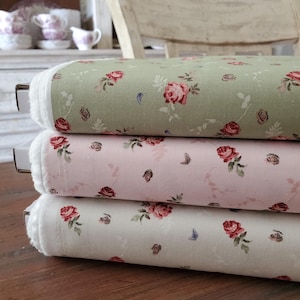 Anne of Green Gables Yardage - Roses C16124 - Sage/Pink/Cream - Riley Blake Designs - Official Licensed Product -