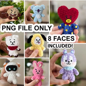 Arquivo PNG amigurumi Shooky, Koya, Tata, RJ, Chimmy Mang, Wootteo Cooky - Somente download digital
