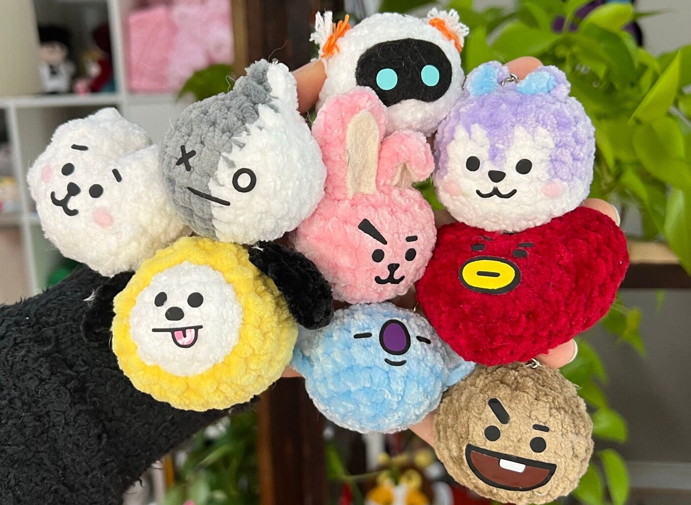 BT21, Accessories, Bts Suga Bt2 Shooky Plush Keychain Charm And Hair Tie  Set